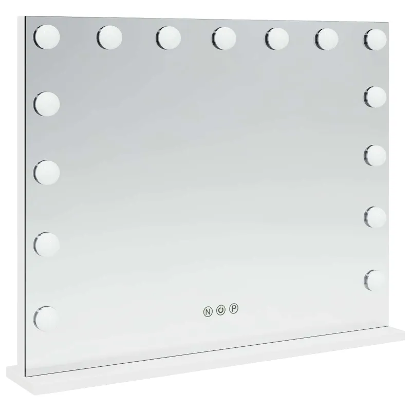 LED makiažo veidrodis Balta 58 x 10 x 47 cm Stiklas ir plienas