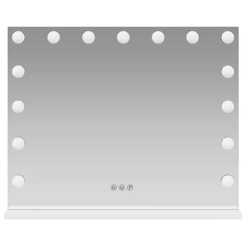 LED makiažo veidrodis Balta 58 x 10 x 47 cm Stiklas ir plienas