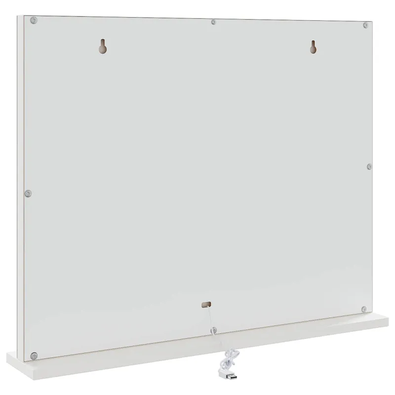 LED makiažo veidrodis Balta 58 x 10 x 47 cm Stiklas ir plienas