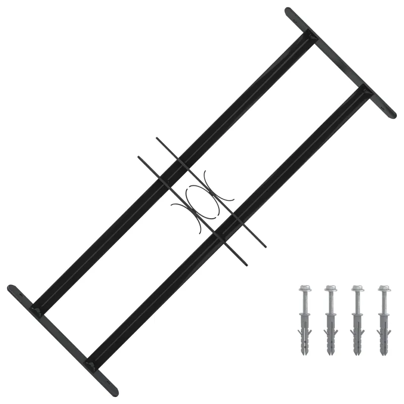 Langų grotelės 76 x 30 cm Milteliniu būdu dengtas plienas Juoda
