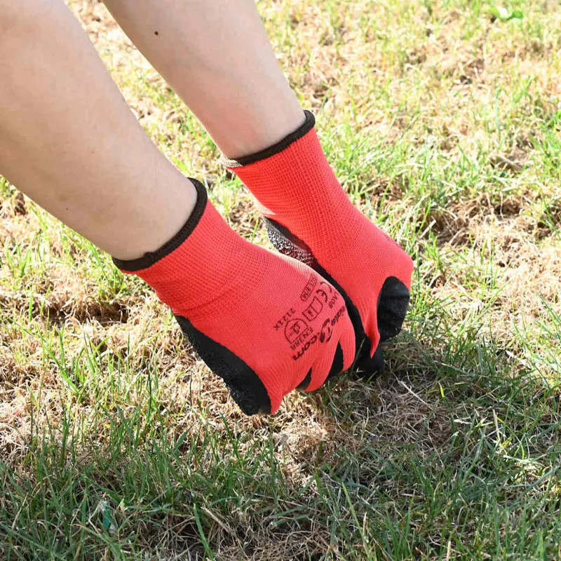 Darbo pirštinės 12 pcs Raudona ir Juoda 9 / l Latekso danga