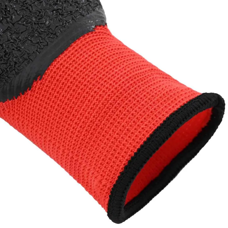 Darbo pirštinės 12 pcs Raudona ir Juoda 10 / xl Latekso danga