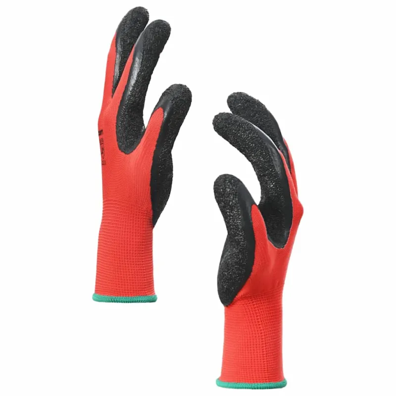 Darbo pirštinės 24 pcs Raudona ir Juoda 11 / XXL Latekso danga