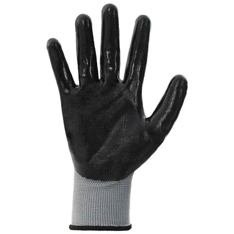 Darbo pirštinės 24 pcs Pilka ir juoda 10 / xl Poliesteris