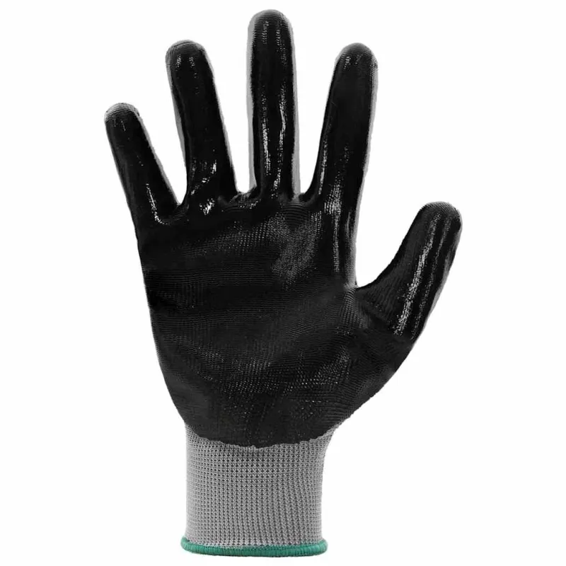 Darbo pirštinės 12 pcs Pilka ir juoda 11 / XXL Poliesteris