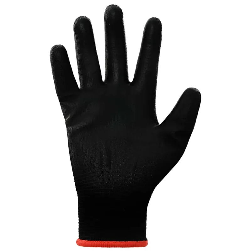 Darbo pirštinės 12 pcs Juoda 7 / S Poliesteris