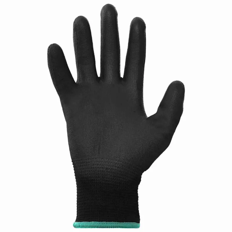 Darbo pirštinės 12 pcs Juoda 11 / XXL Poliesteris