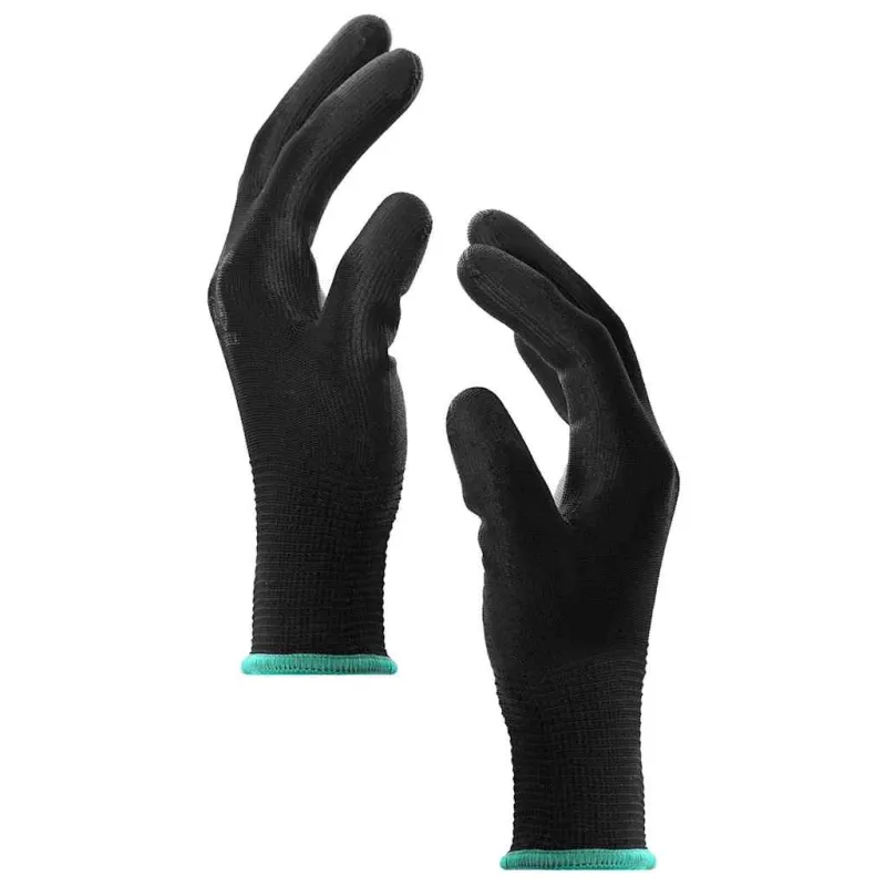 Darbo pirštinės 12 pcs Juoda 11 / XXL Poliesteris