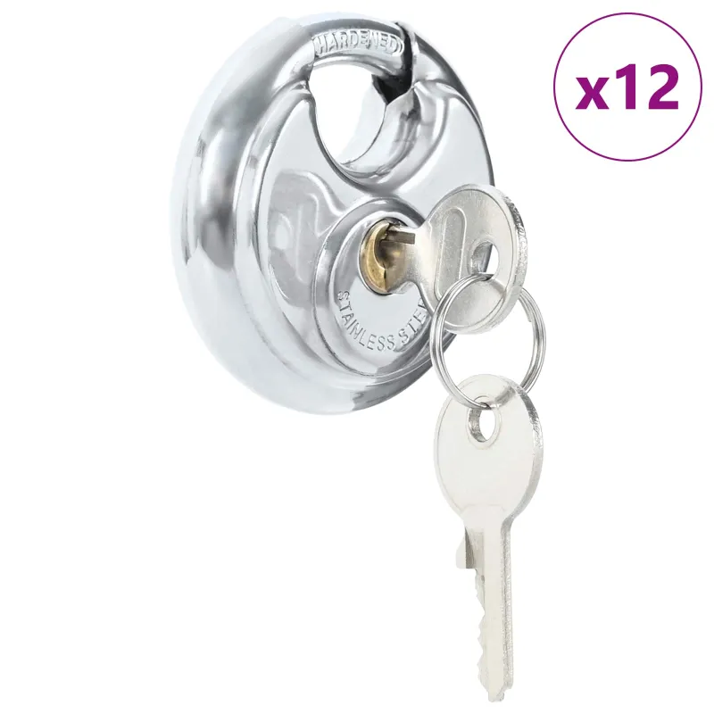 Diskiniai užraktai su rakteliais 12 pcs Sidabro 9 x 2.8 x 9 cm