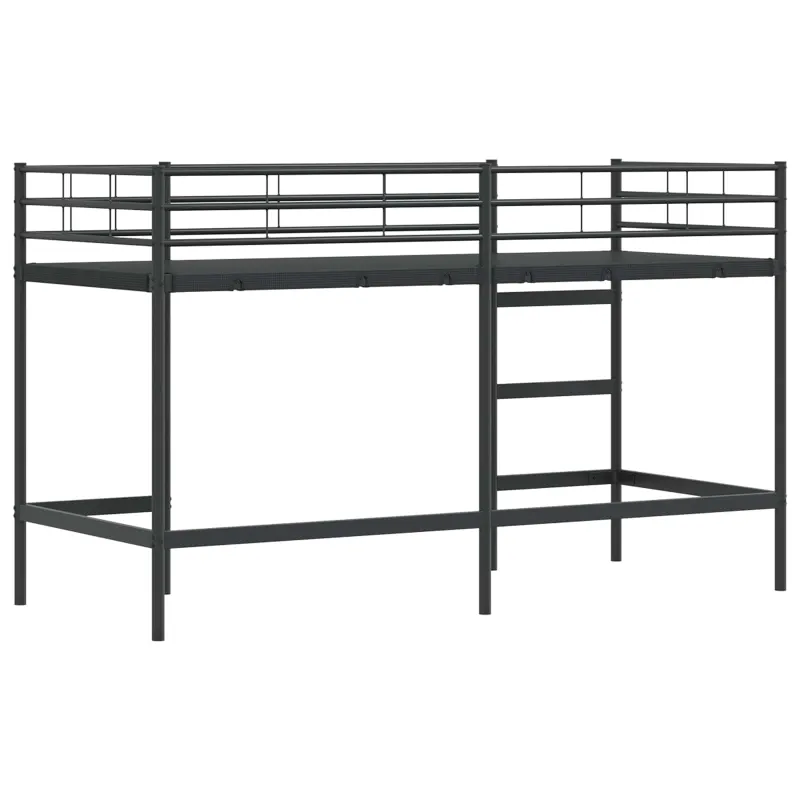 Vaikų Lofto Lovos Rėmas Juoda 74,5 x 190 cm Plienas