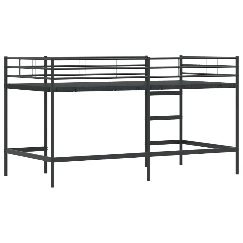 Vaikų Lofto Lovos Rėmas Juoda 79,5 x 200 cm Plienas