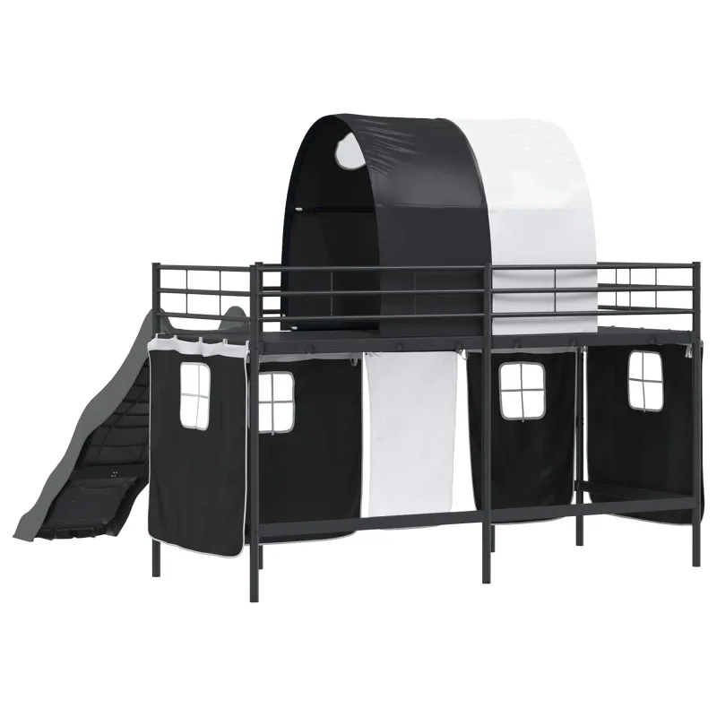 Vaikų Lofto Lovos Rėmas Juoda 90 x 190 cm Metalas