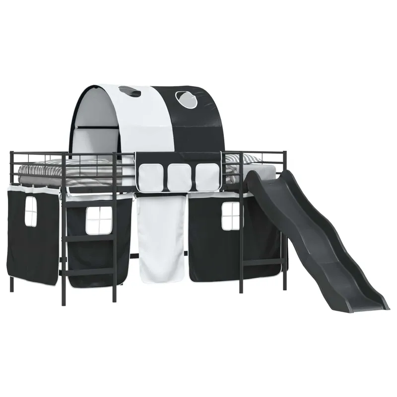 Vaikų Lofto Lovos Rėmas Juoda 100 x 200 cm Metalas