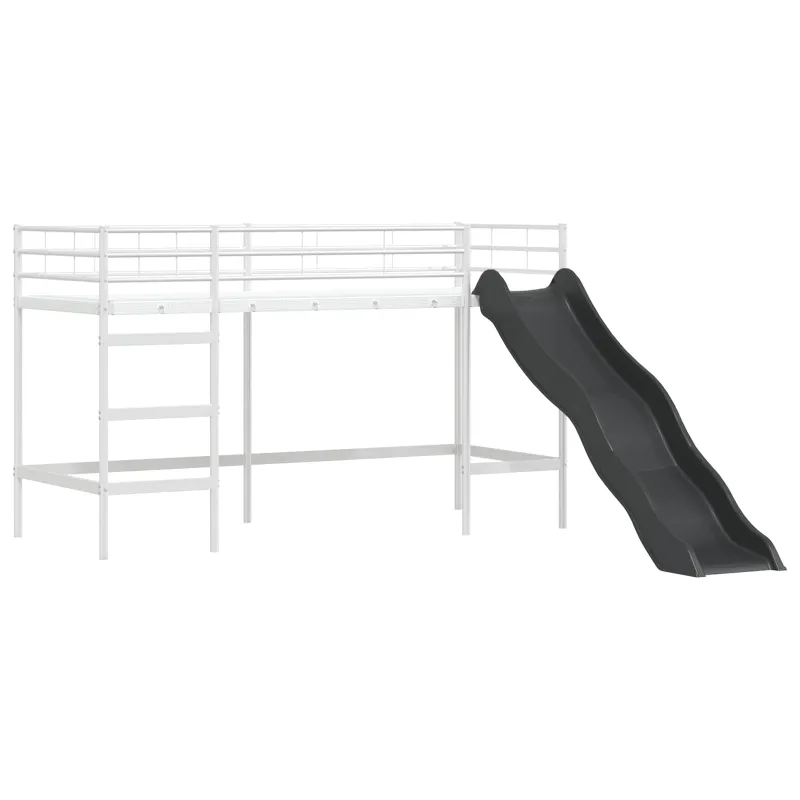 Vaikų Lofto Lovos Rėmas Balta ir mėlyna 75 x 190 cm Metalas
