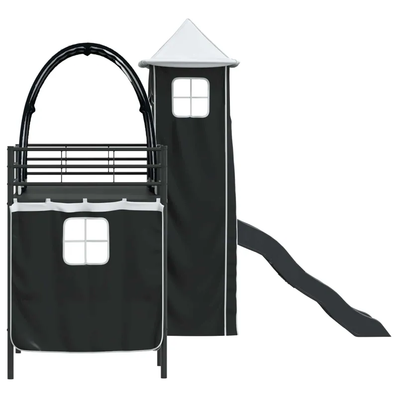 Vaikų Lofto Lovos Rėmas Juoda 100 x 190 cm Metalas