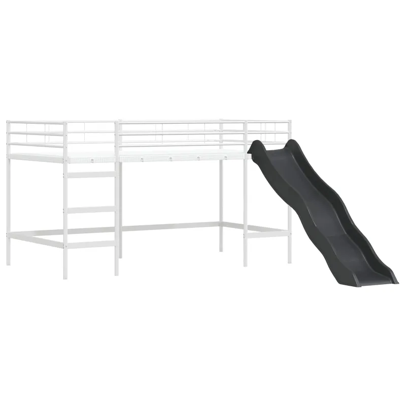 Vaikų Lofto Lovos Rėmas Balta ir juoda 80 x 200 cm Metalas