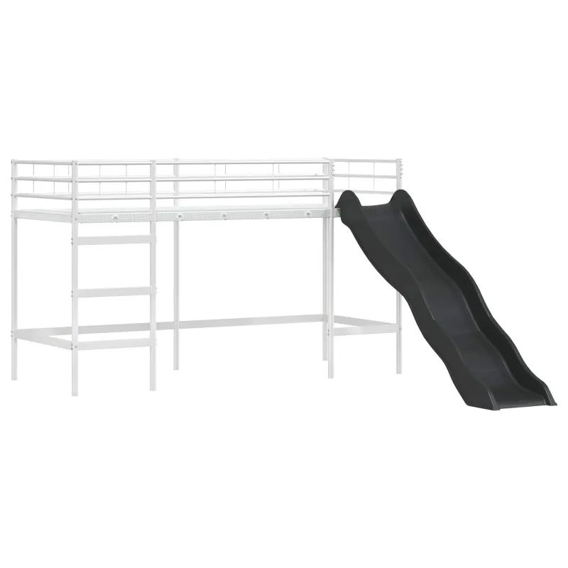 Vaikų Lofto Lovos Rėmas Balta ir mėlyna 75 x 190 cm Metalas