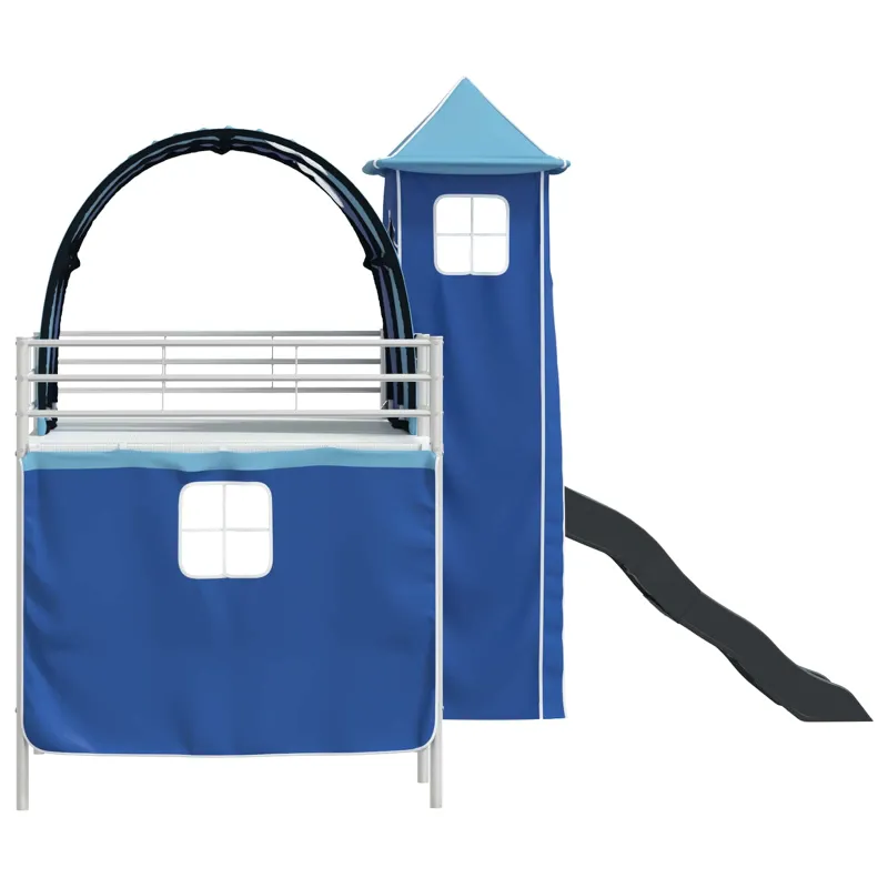 Vaikų Lofto Lovos Rėmas Balta ir mėlyna 107 x 200 cm Metalas