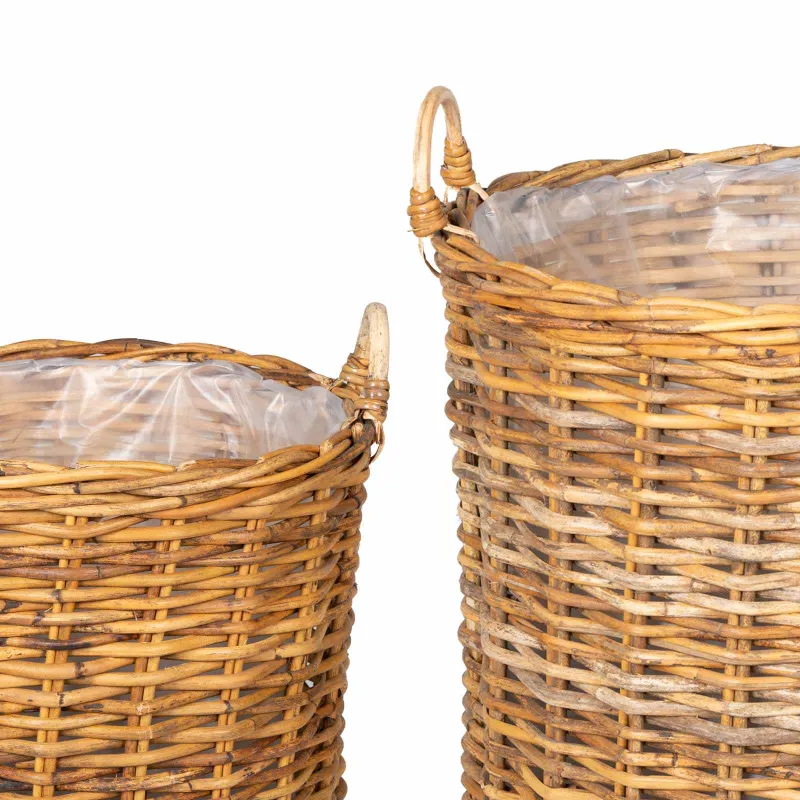 Gėlių krepšys su saugykla 2 pcs Ruda Lacak rotangas