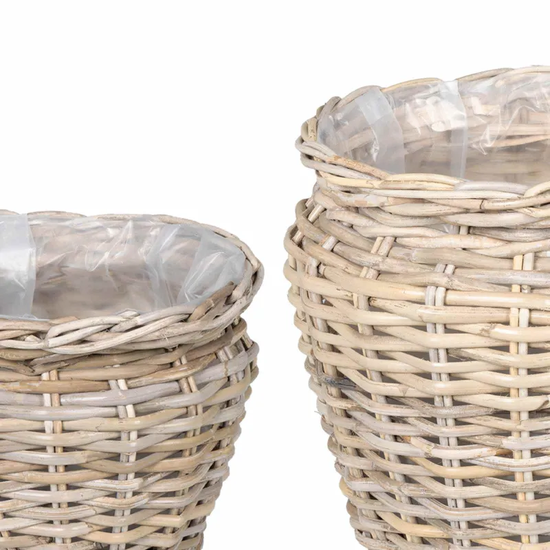 Vazonų krepšys su saugykla 2 pcs Pilka Lacak rožinis
