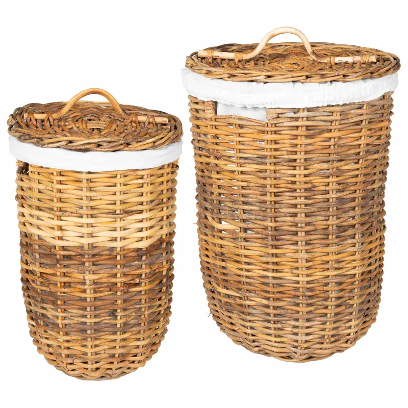 Skalbinių krepšys 2 pcs Ruda Kubu ratanas