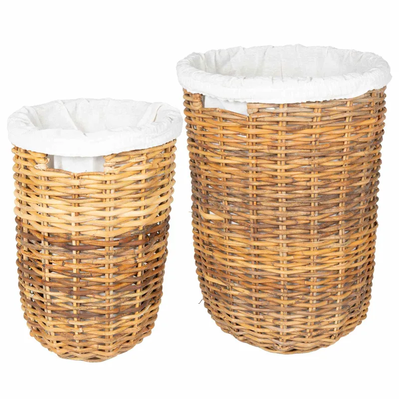 Skalbinių krepšys 2 pcs Ruda Kubu ratanas