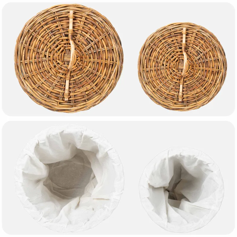 Skalbinių krepšys 2 pcs Ruda Kubu ratanas