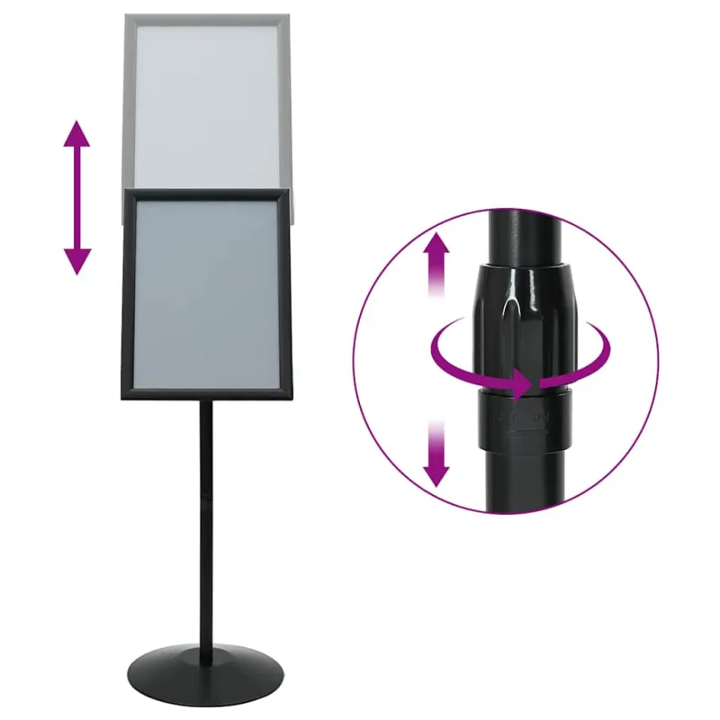 Pedestalo plakato stovas Sidabro a3 PVC ir Plienas