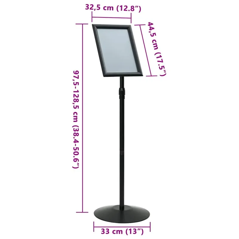 Pedestalo plakato stovas Sidabro a3 PVC ir Plienas