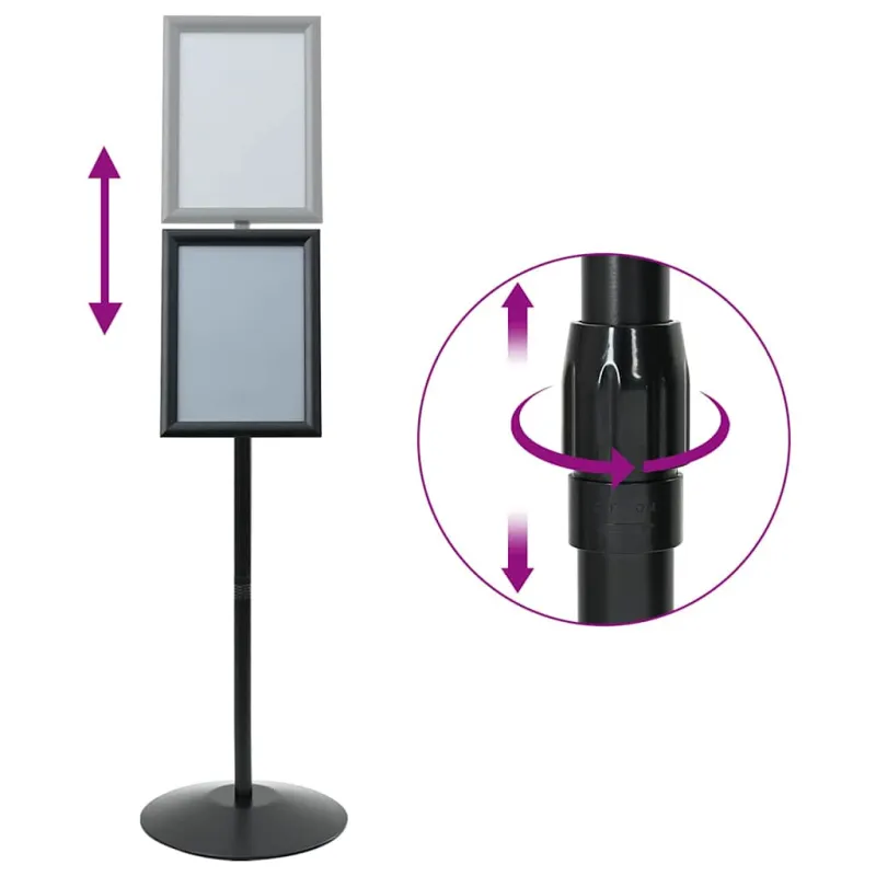 Pedestalo plakato stovas Sidabro a4 PVC ir Plienas