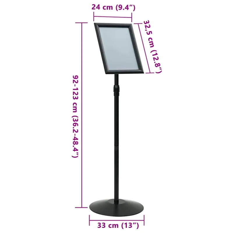 Pedestalo plakato stovas Sidabro a4 PVC ir Plienas