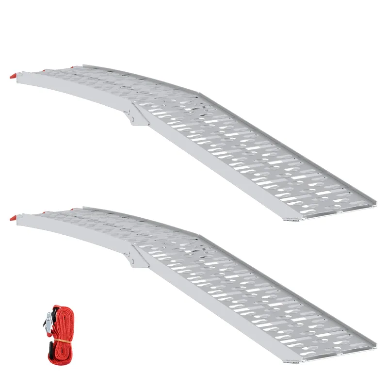 Sulankstoma motociklinės rampos 340 kg per rampa 2 pcs Sidabro