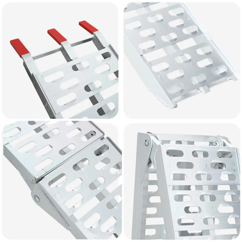 Sulankstoma motociklinės rampos 340 kg per rampa 2 pcs Sidabro