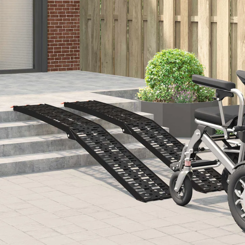 Sulankstoma motociklinės rampos 340 kg per rampa 2 pcs Juodas