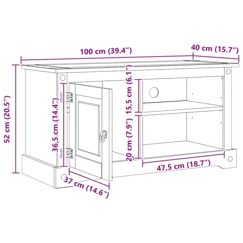 Televizoriaus spintelė Corona Balta 100 x 40 x 52 cm