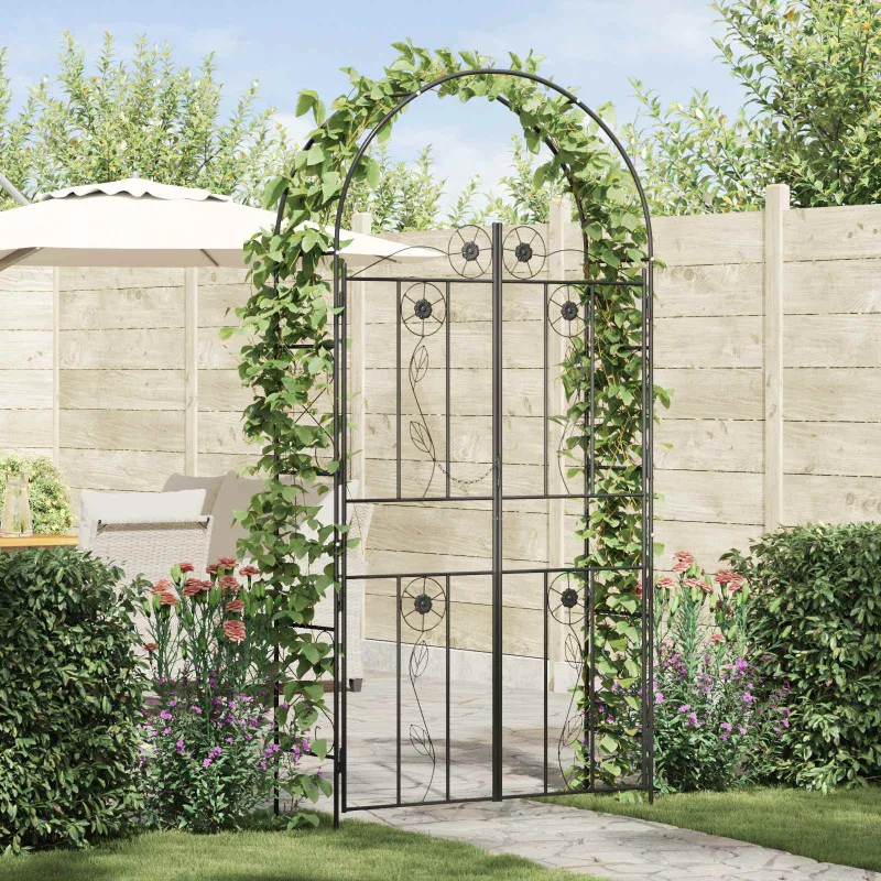 Sodo arka Paprastas Juoda 115 x 37 x 226 cm