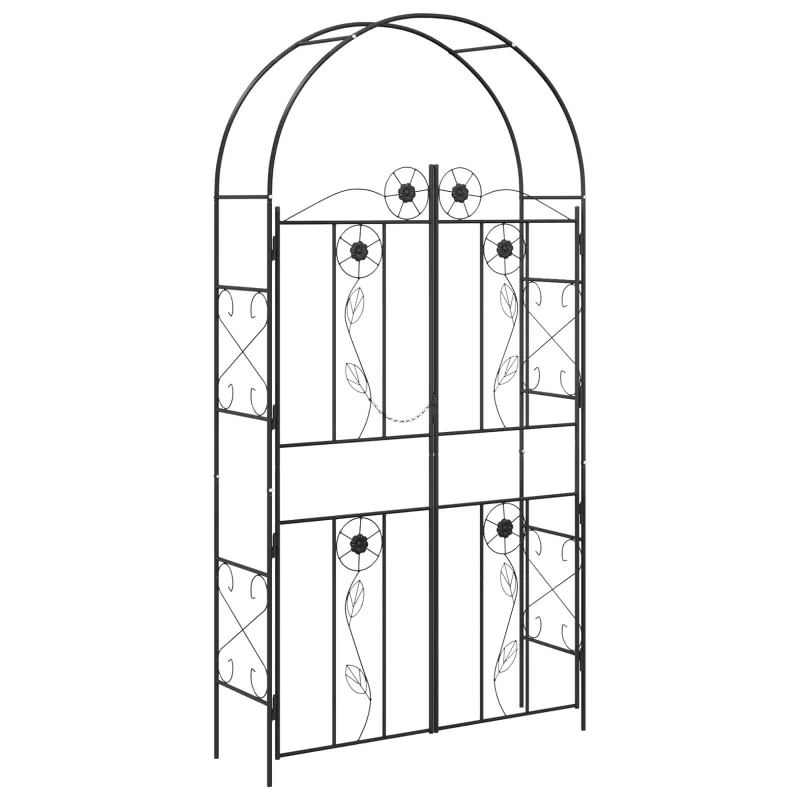 Sodo arka Paprastas Juoda 115 x 37 x 226 cm
