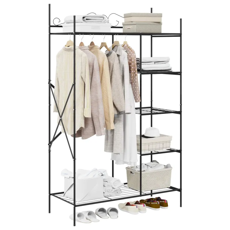 Atvira spinta su lentyna Juoda 104,5 x 45 x 172 cm Plienas