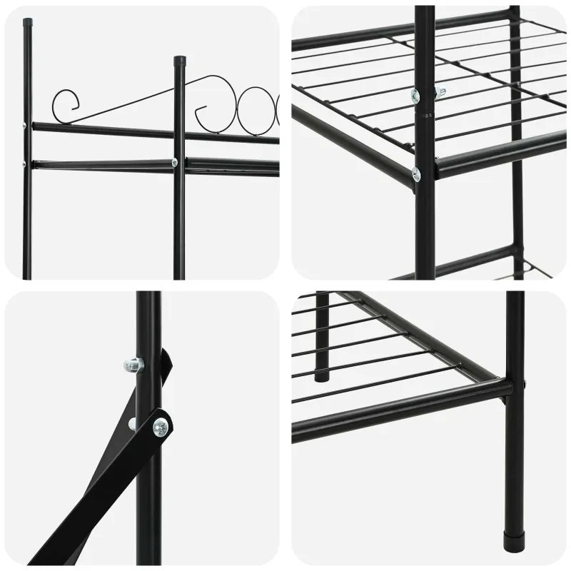 Atvira spinta su lentyna Juoda 104,5 x 45 x 172 cm Plienas