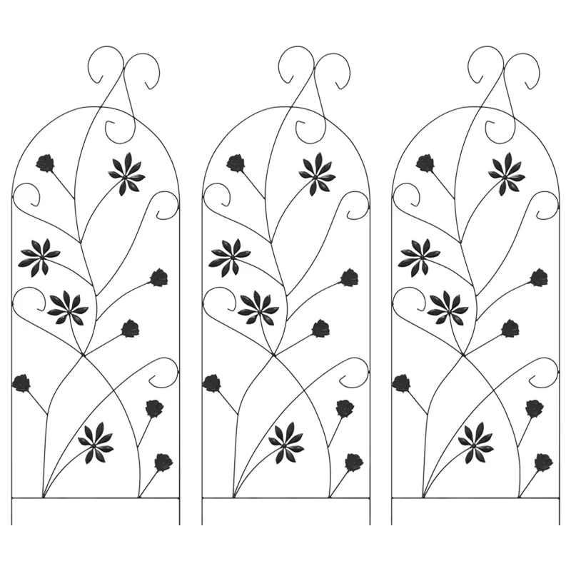 Sodo tvora su užraktu 3 pcs Juoda 112 x 39,5 cm Plienas