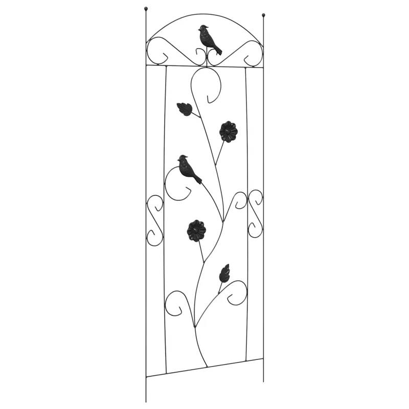 Sodo tvora 3 pcs Juoda 110 x 40 cm Plienas