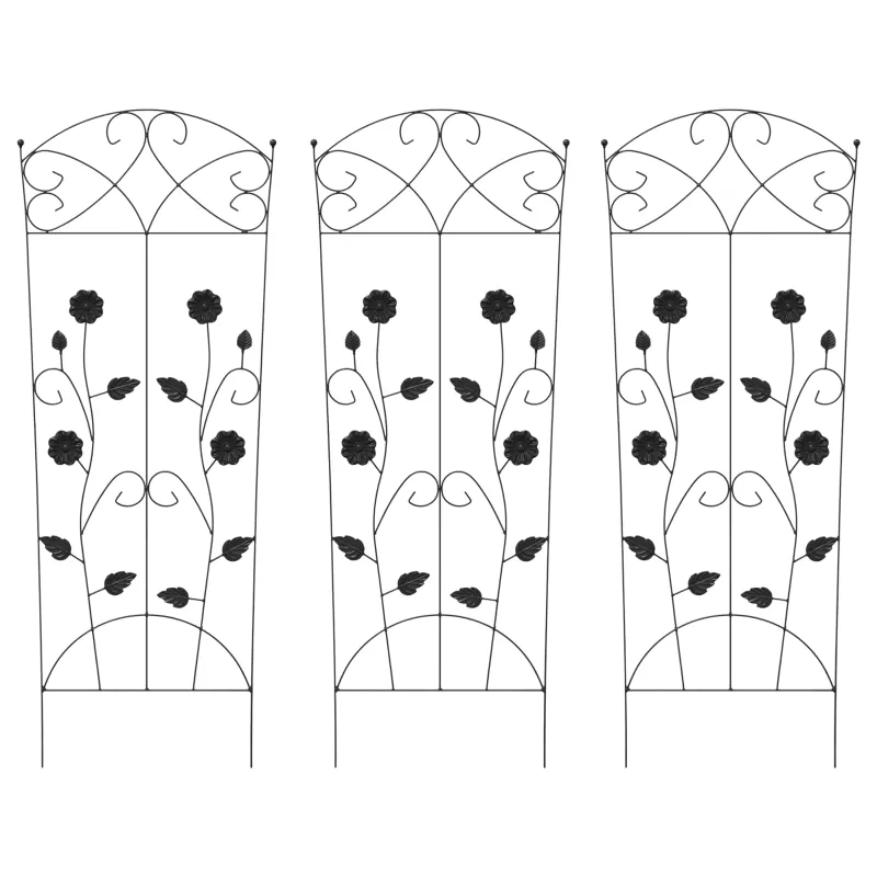 Sodo tvora 3 pcs Juoda 110,5 x 42,5 cm Plienas