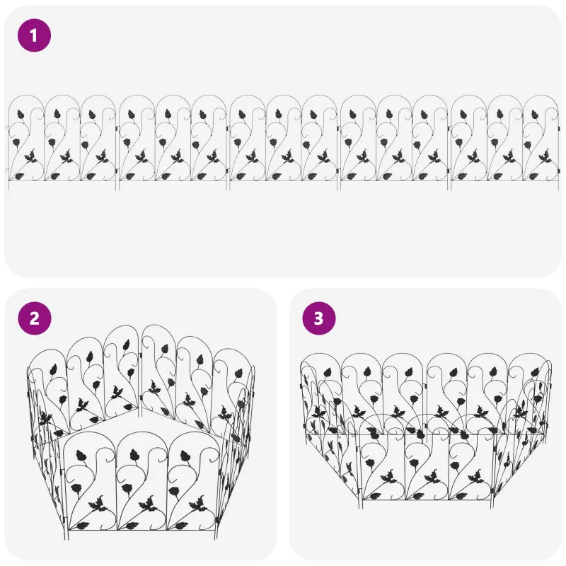 Sodo tvora 5 pcs Juoda Plienas