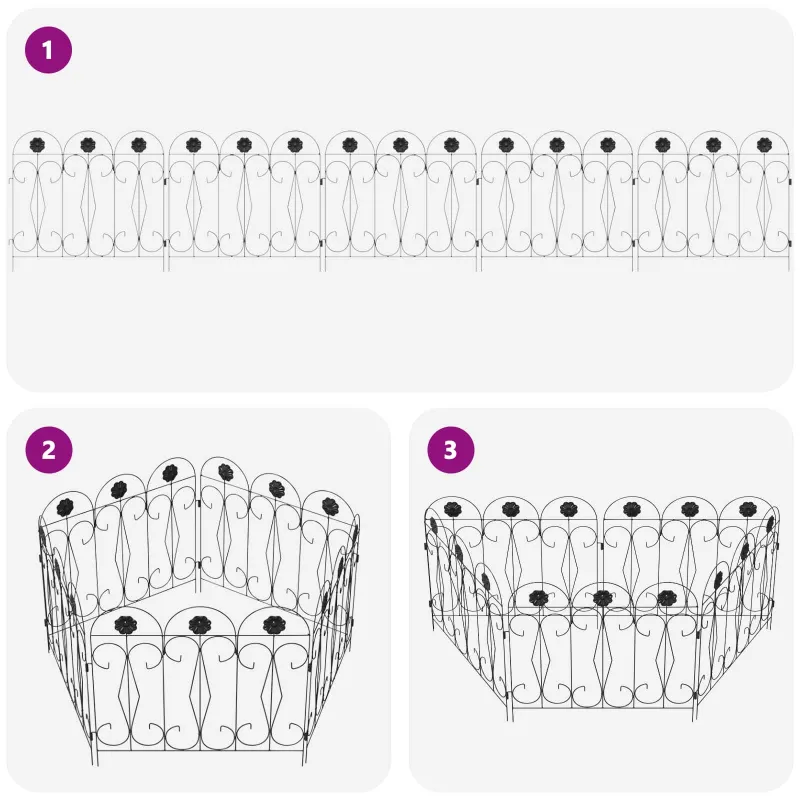 Sodo tvora 5 pcs Juoda Plienas