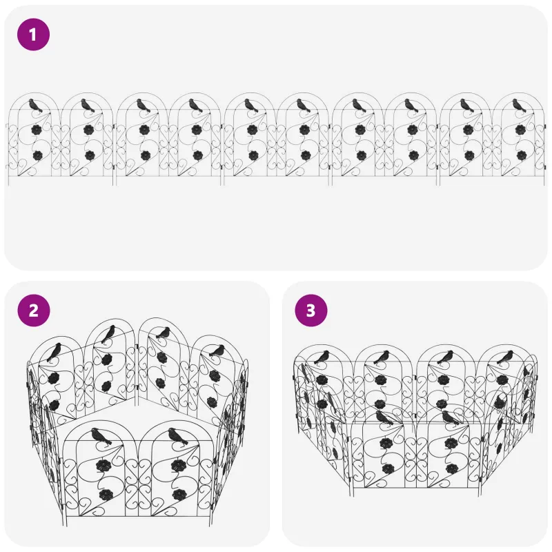 Sodo tvora 5 pcs Juoda Plienas