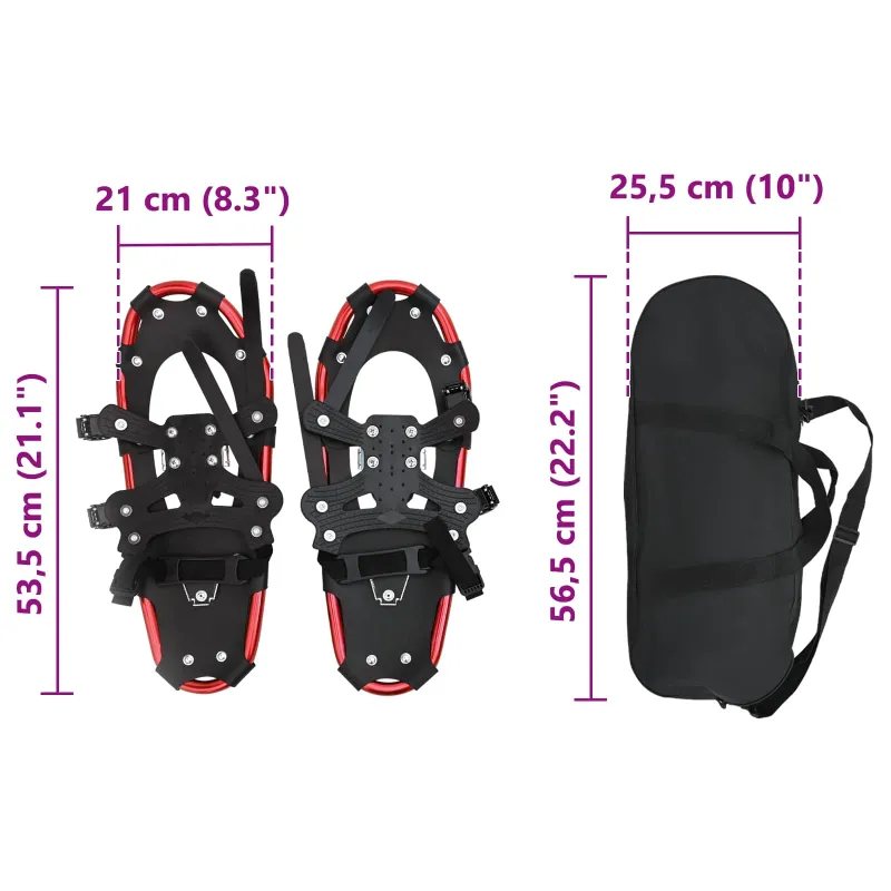 3 in 1 sniego batai Raudona ir Juoda 53,5 x 21 cm