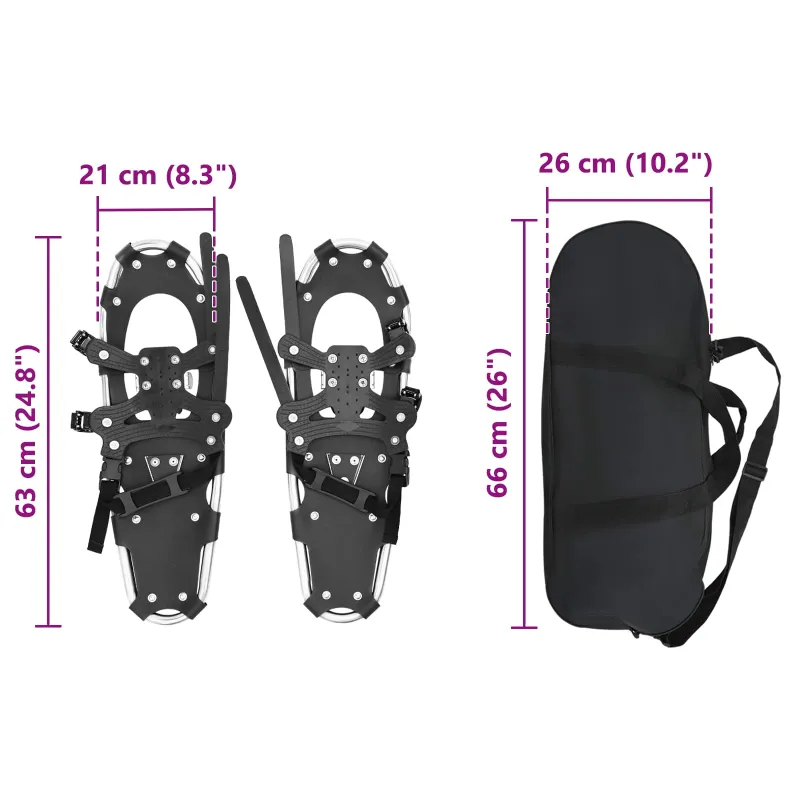 3 in 1 sniego batai Sidabrinė ir juoda 63 x 21 cm