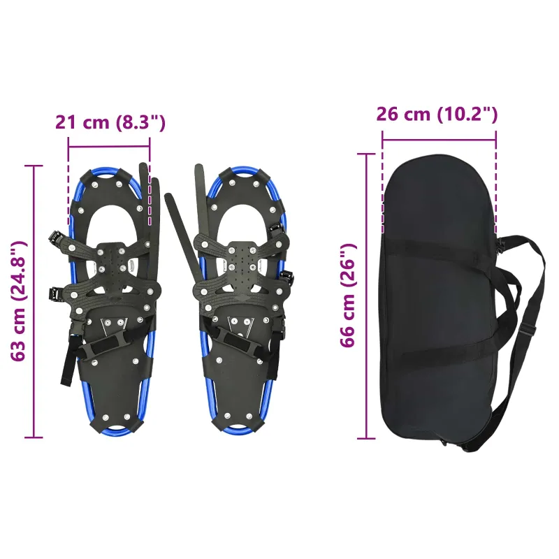 3 in 1 sniego batai Mėlyna ir juoda 63 x 21 cm