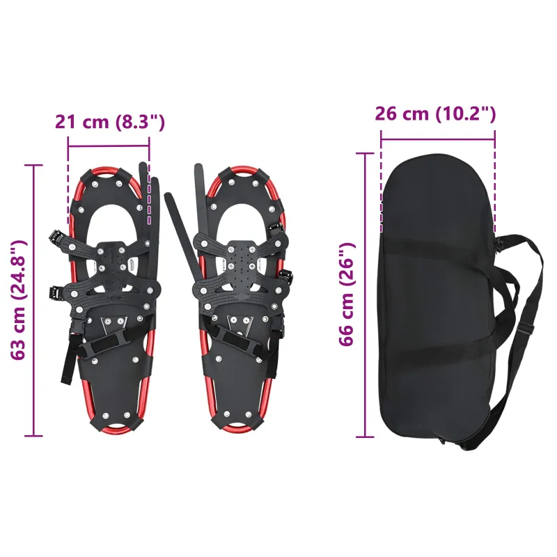 3 in 1 sniego batai Raudona ir Juoda 63 x 21 cm