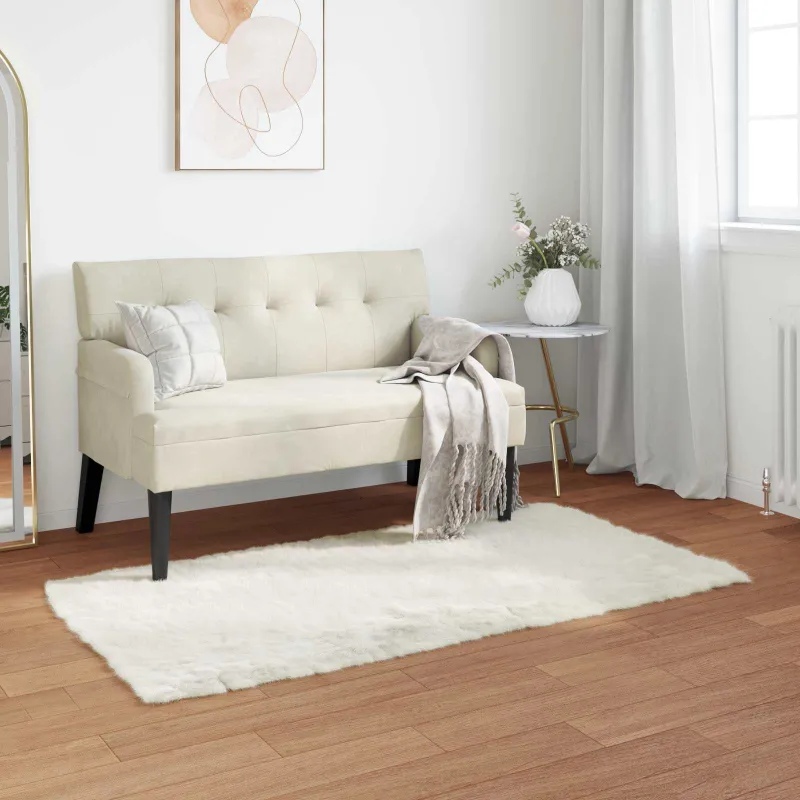 Dirbtinio avių kailio kilimas TAFALLA Balta 60 x 110 cm